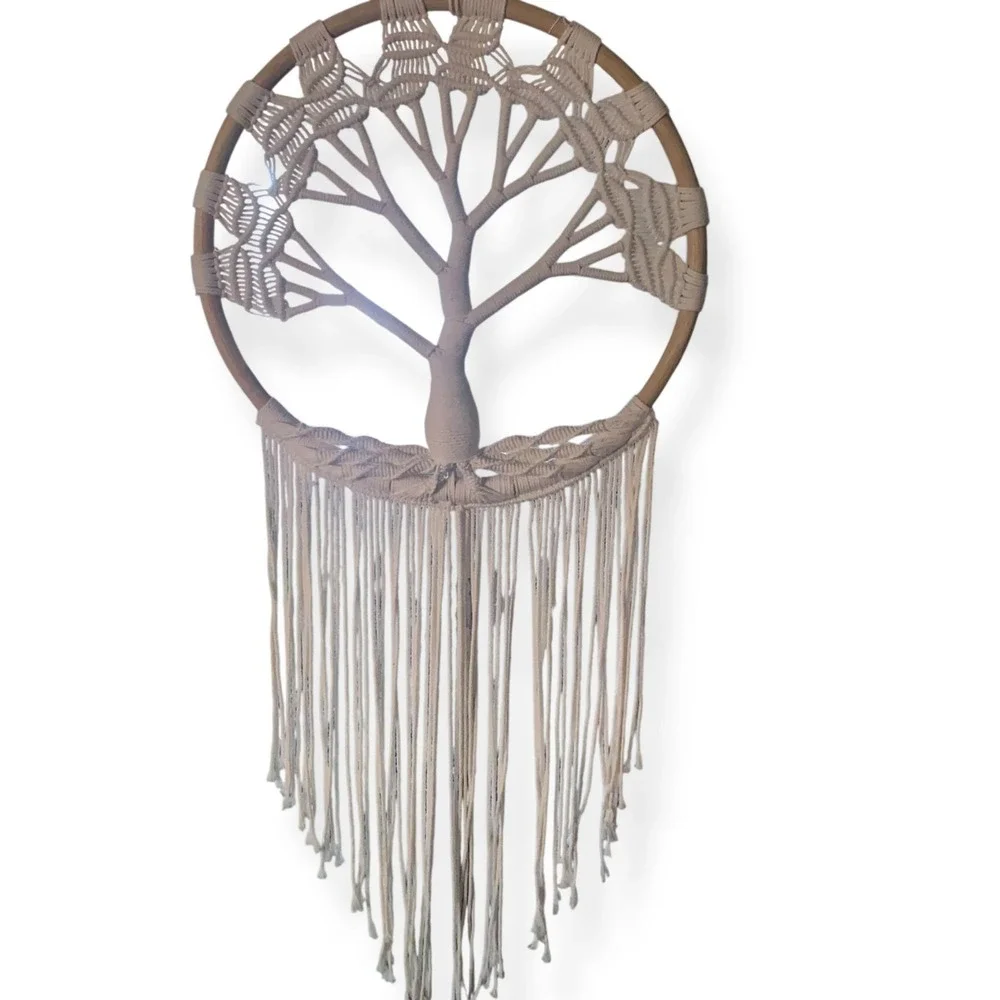 Handmade Macrame Tree Of Life Dreamcatcher Wall Hanging Decor 36